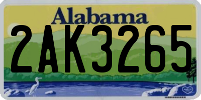 AL license plate 2AK3265