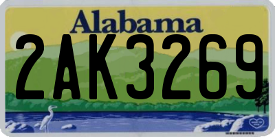 AL license plate 2AK3269