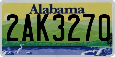 AL license plate 2AK3270