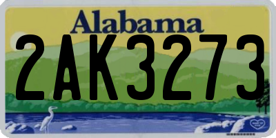 AL license plate 2AK3273