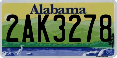 AL license plate 2AK3278