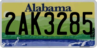 AL license plate 2AK3285