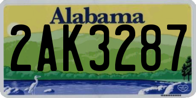 AL license plate 2AK3287