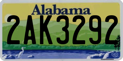 AL license plate 2AK3292