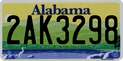 AL license plate 2AK3298