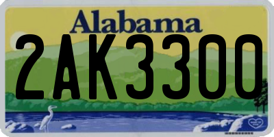 AL license plate 2AK3300