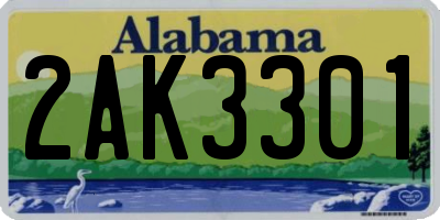 AL license plate 2AK3301