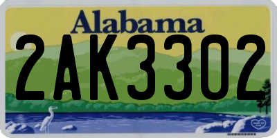 AL license plate 2AK3302