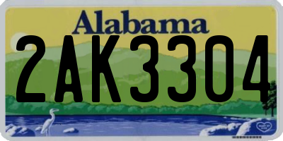 AL license plate 2AK3304