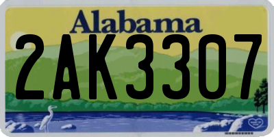 AL license plate 2AK3307