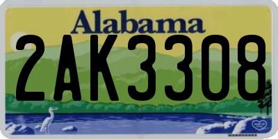 AL license plate 2AK3308