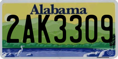 AL license plate 2AK3309