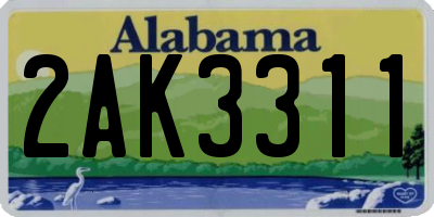 AL license plate 2AK3311