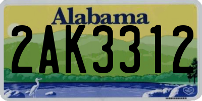 AL license plate 2AK3312