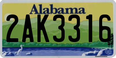 AL license plate 2AK3316