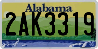 AL license plate 2AK3319