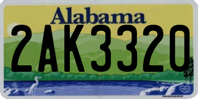 AL license plate 2AK3320