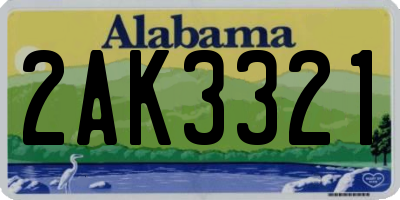 AL license plate 2AK3321