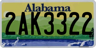 AL license plate 2AK3322