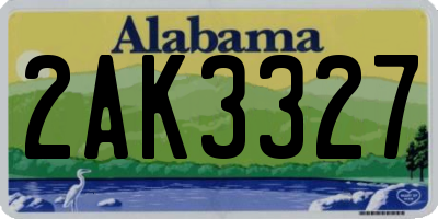 AL license plate 2AK3327