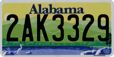 AL license plate 2AK3329