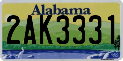 AL license plate 2AK3331
