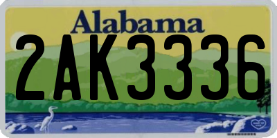 AL license plate 2AK3336