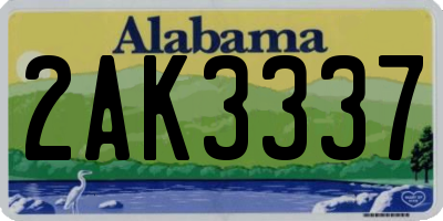 AL license plate 2AK3337