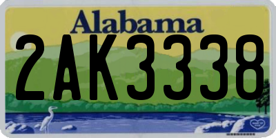 AL license plate 2AK3338