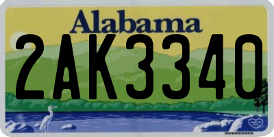 AL license plate 2AK3340