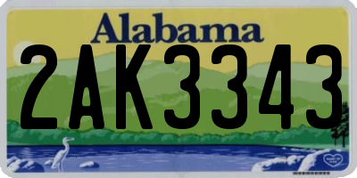 AL license plate 2AK3343