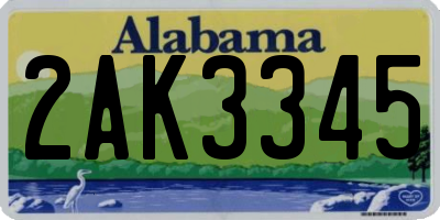 AL license plate 2AK3345