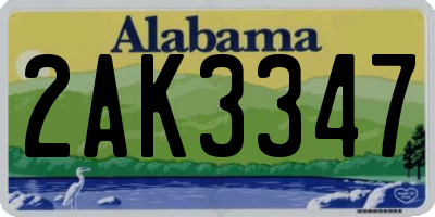 AL license plate 2AK3347