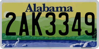 AL license plate 2AK3349