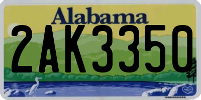 AL license plate 2AK3350