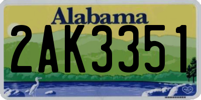 AL license plate 2AK3351