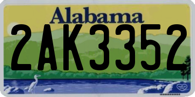 AL license plate 2AK3352