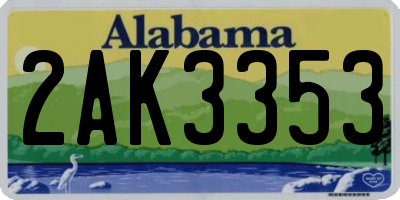 AL license plate 2AK3353
