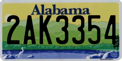 AL license plate 2AK3354