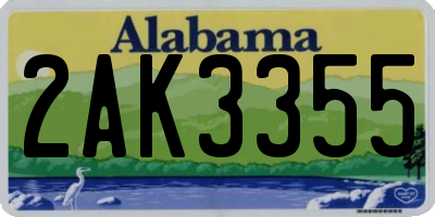 AL license plate 2AK3355