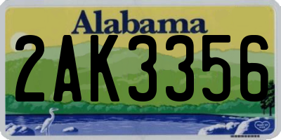 AL license plate 2AK3356
