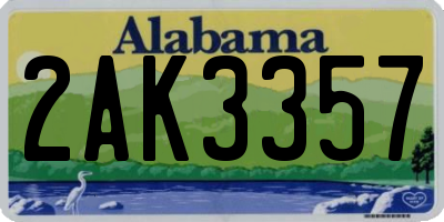 AL license plate 2AK3357