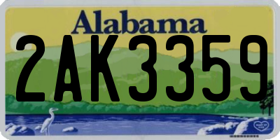 AL license plate 2AK3359