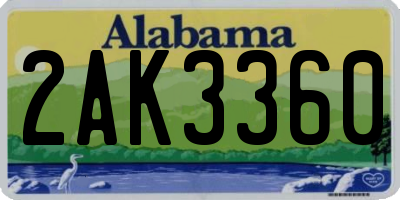 AL license plate 2AK3360