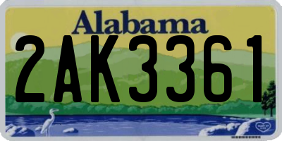 AL license plate 2AK3361