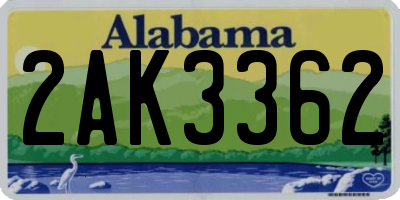 AL license plate 2AK3362