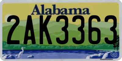 AL license plate 2AK3363