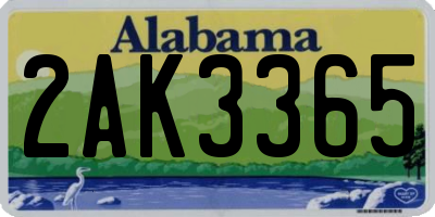 AL license plate 2AK3365