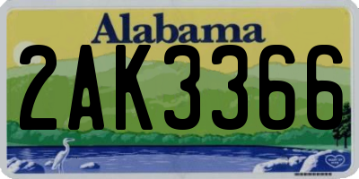 AL license plate 2AK3366
