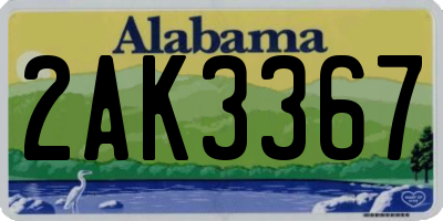 AL license plate 2AK3367